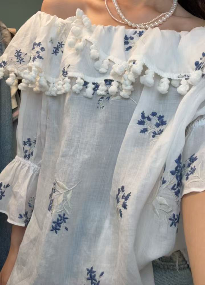 LY10064碎花上衣南油wd 苎麻上衣