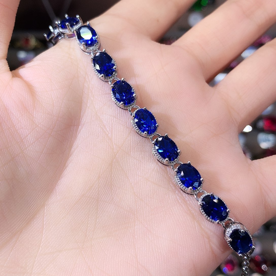 无925银皇家蓝色手链