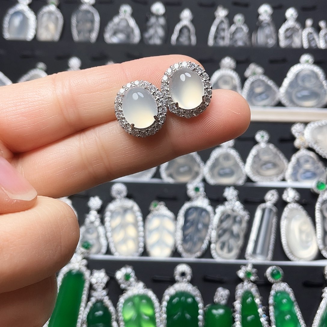 玛瑙/玉髓耳钉合金