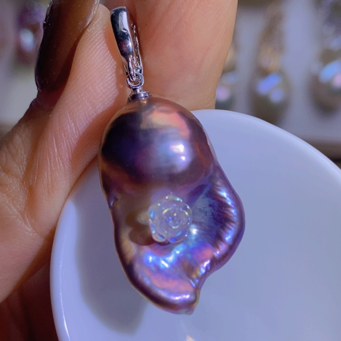 天然淡水珍珠淡水珍珠银S925镶嵌