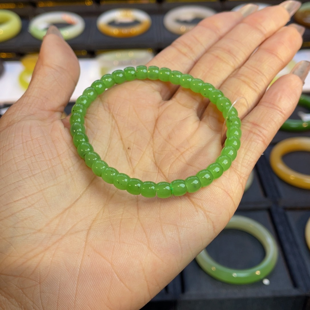 和田玉手串未镶嵌秋*