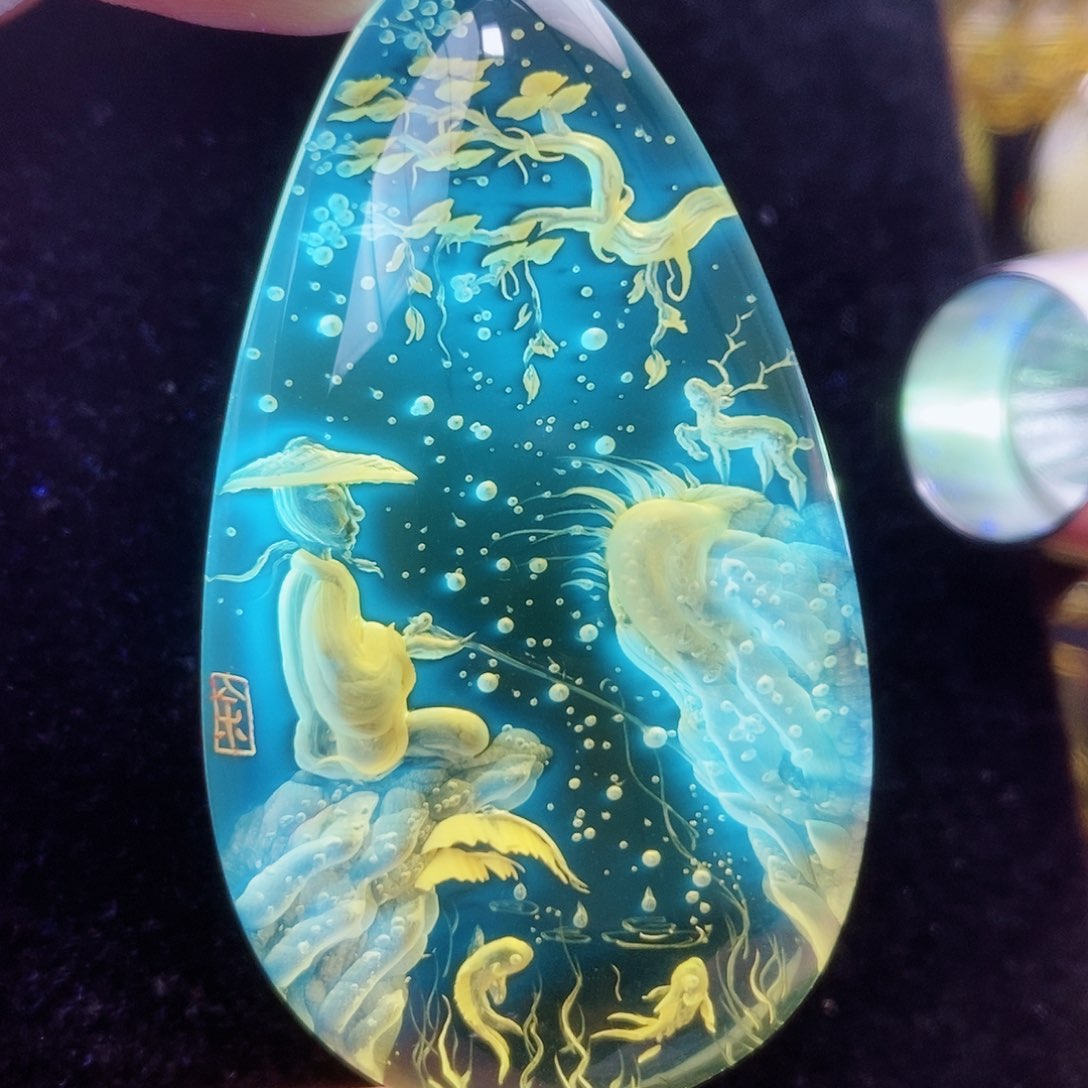 【闪购商品】金珀颈饰未镶嵌琥珀阴雕