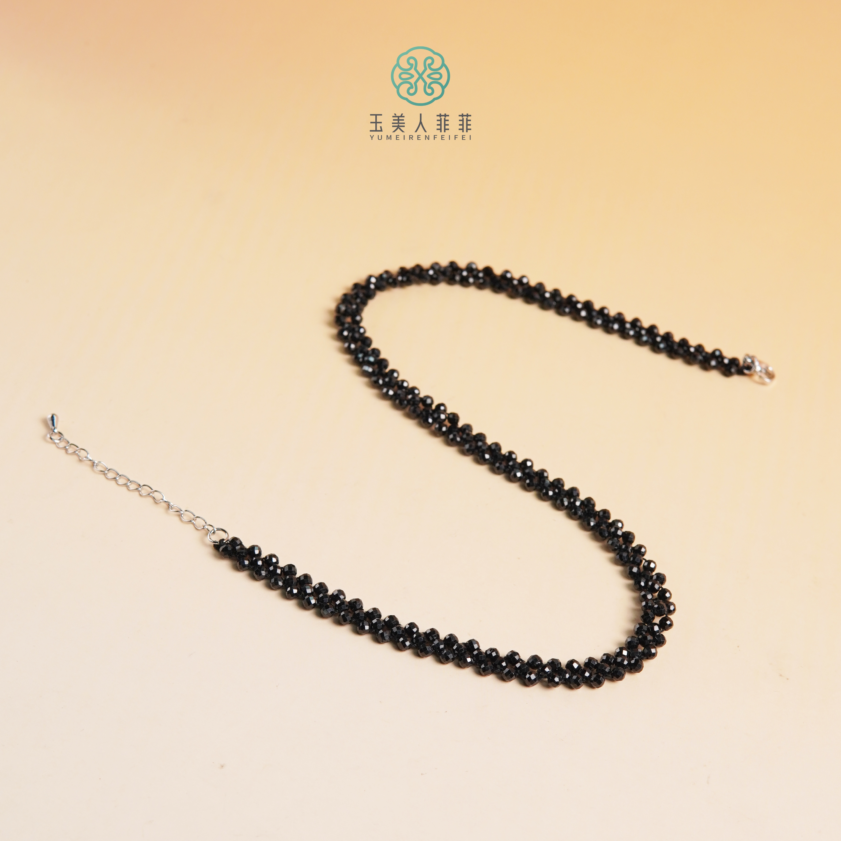 精致款~石惑珠宝~黑尖晶项链切割面3mm~介意勿拍