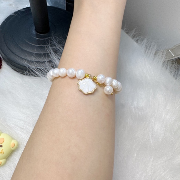 【小白贝】5-6mm左右天然淡水无核白珍珠小贝壳吊坠时尚百搭大气