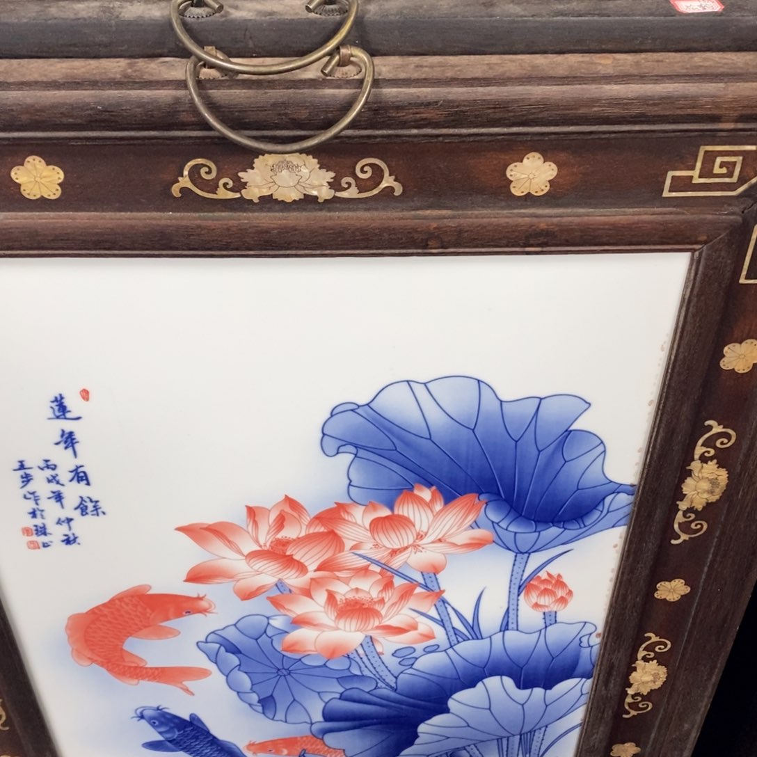 瓷片景德镇瓷板画柴窑烧制100*60