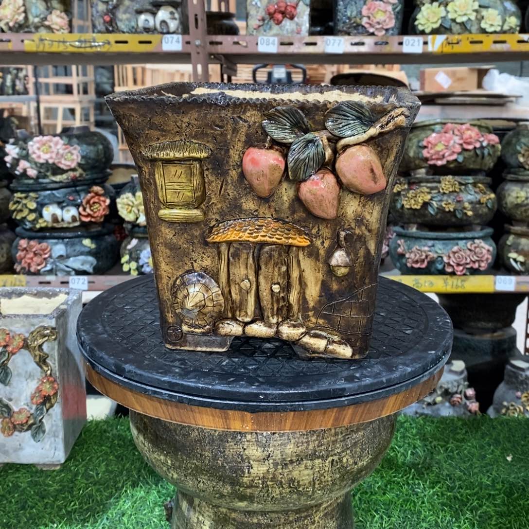 红陶青藤花器多肉花盆