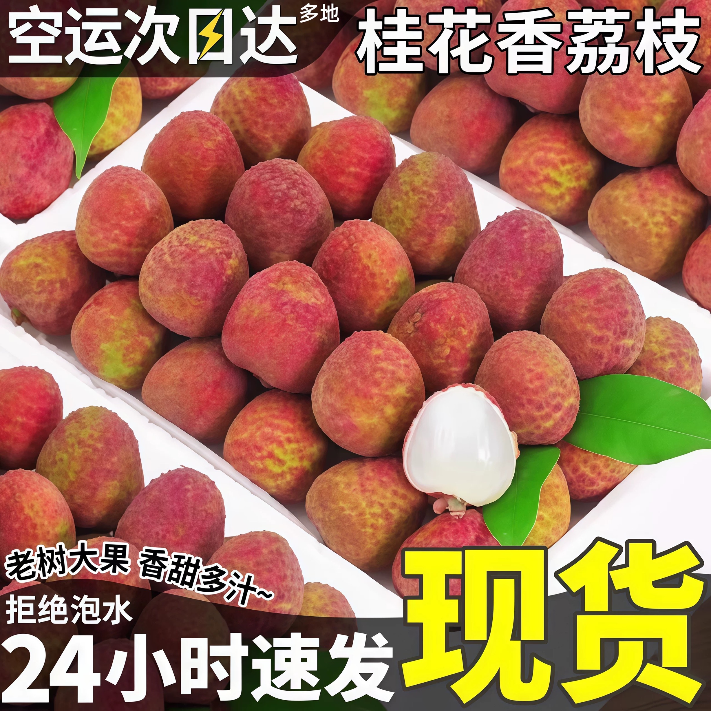 【明日必达｜顺丰快递】2025年海南荔枝果园现摘现发桂花香荔枝净重2.5斤海南省