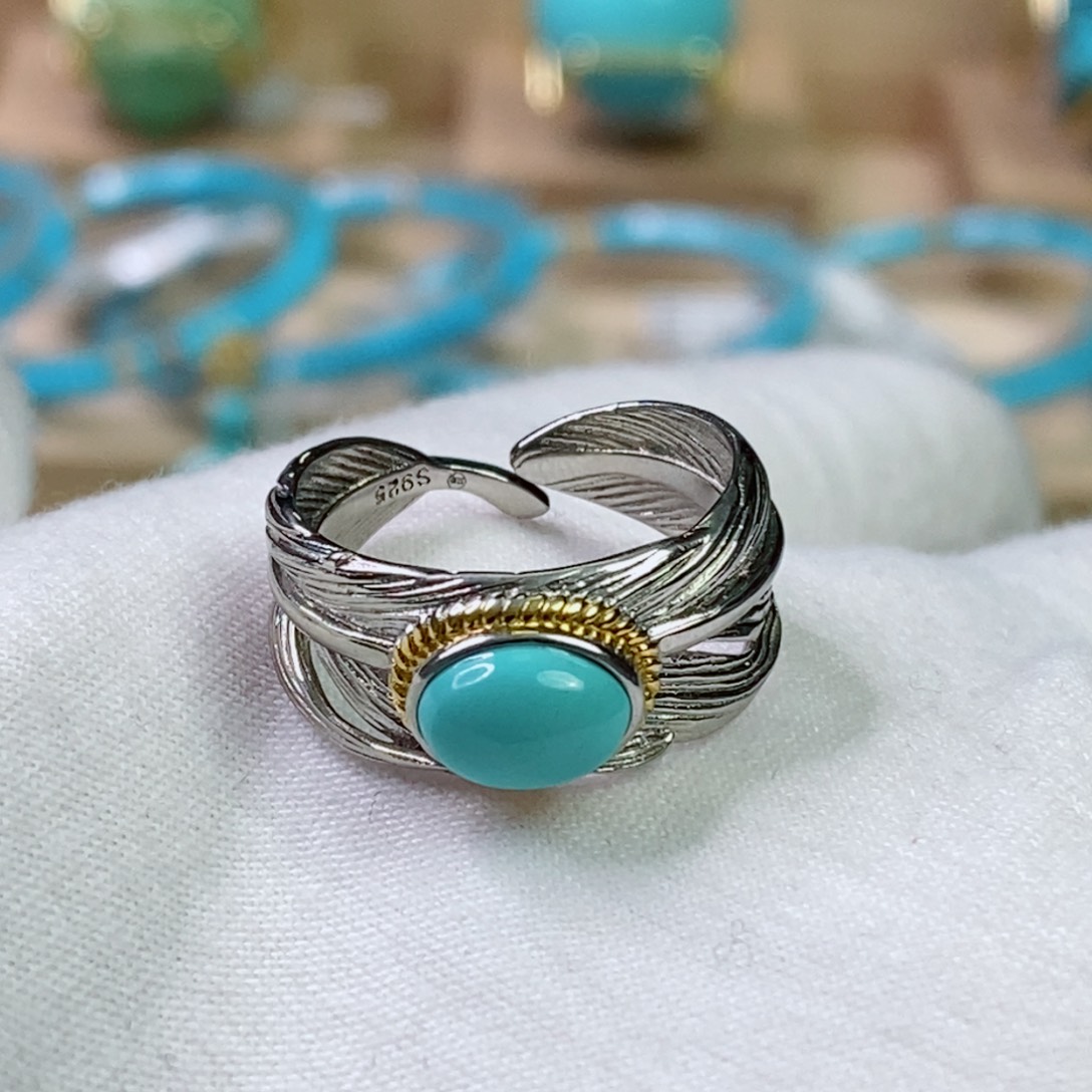 绿松石银S925镶嵌珠宝奇石