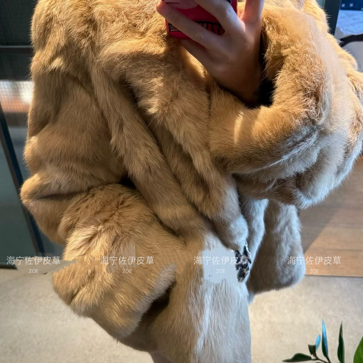 【黄金兔】冬季新款海宁高端皮草顶配版全真毛皮草外套