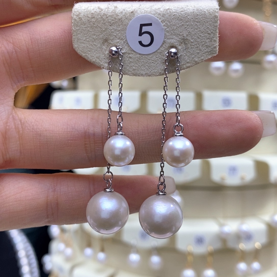 淡水珍珠耳饰银S925镶嵌
