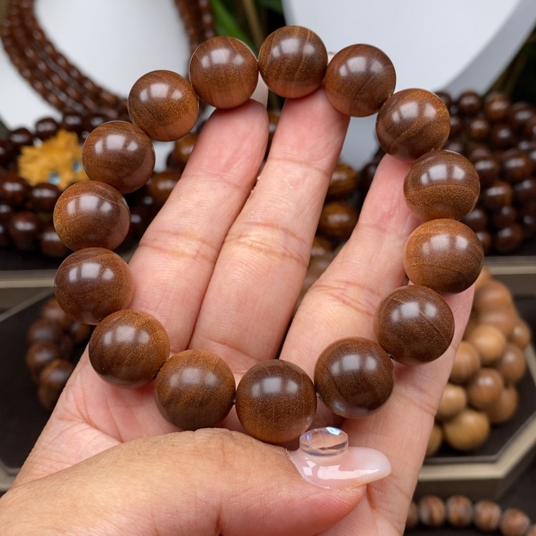 檀香木手串/手链大****卷印度老山檀香1.5黑宗横纹沉水