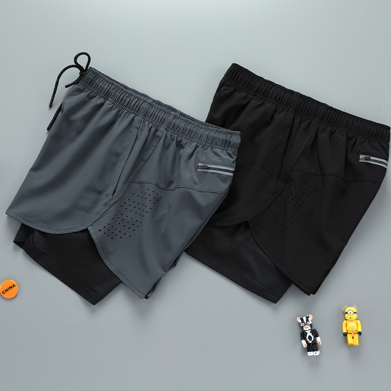 运动短裤男户外夏季宽松运动裤男梭织涤纶健身短裤耐磨垂感好9015