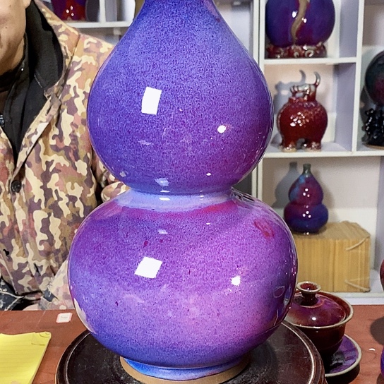 摆件用****下尚峰钧窑作品葫芦瓶