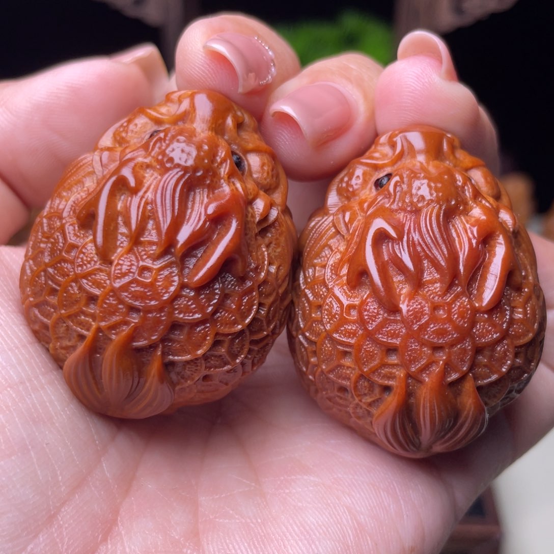 吊坠橄榄核金币龙龟手球3.5