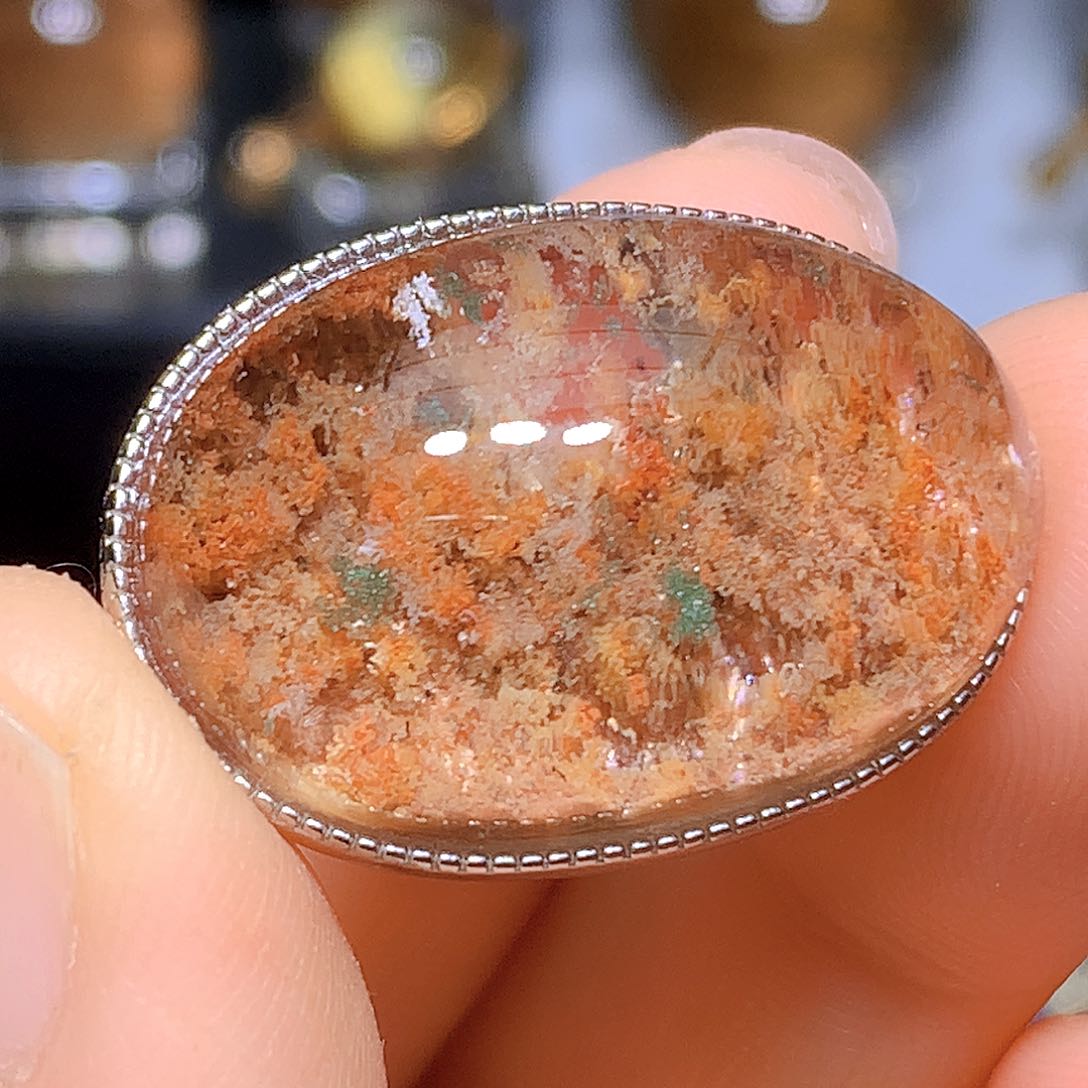 水晶吊坠银S925镶嵌天然水晶