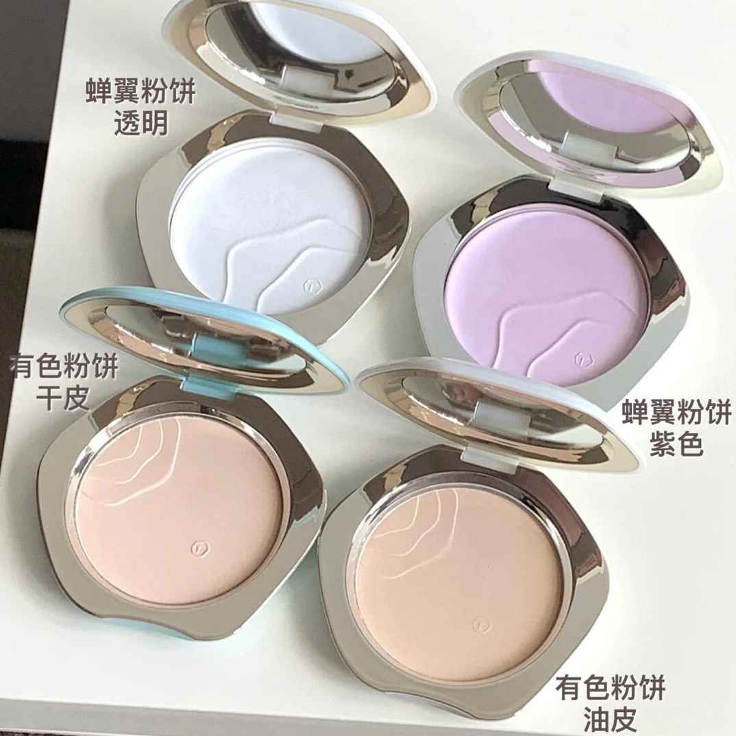 彩棠有色/透明蝉翼粉饼控油定妆持久补妆不卡粉持久不脱妆