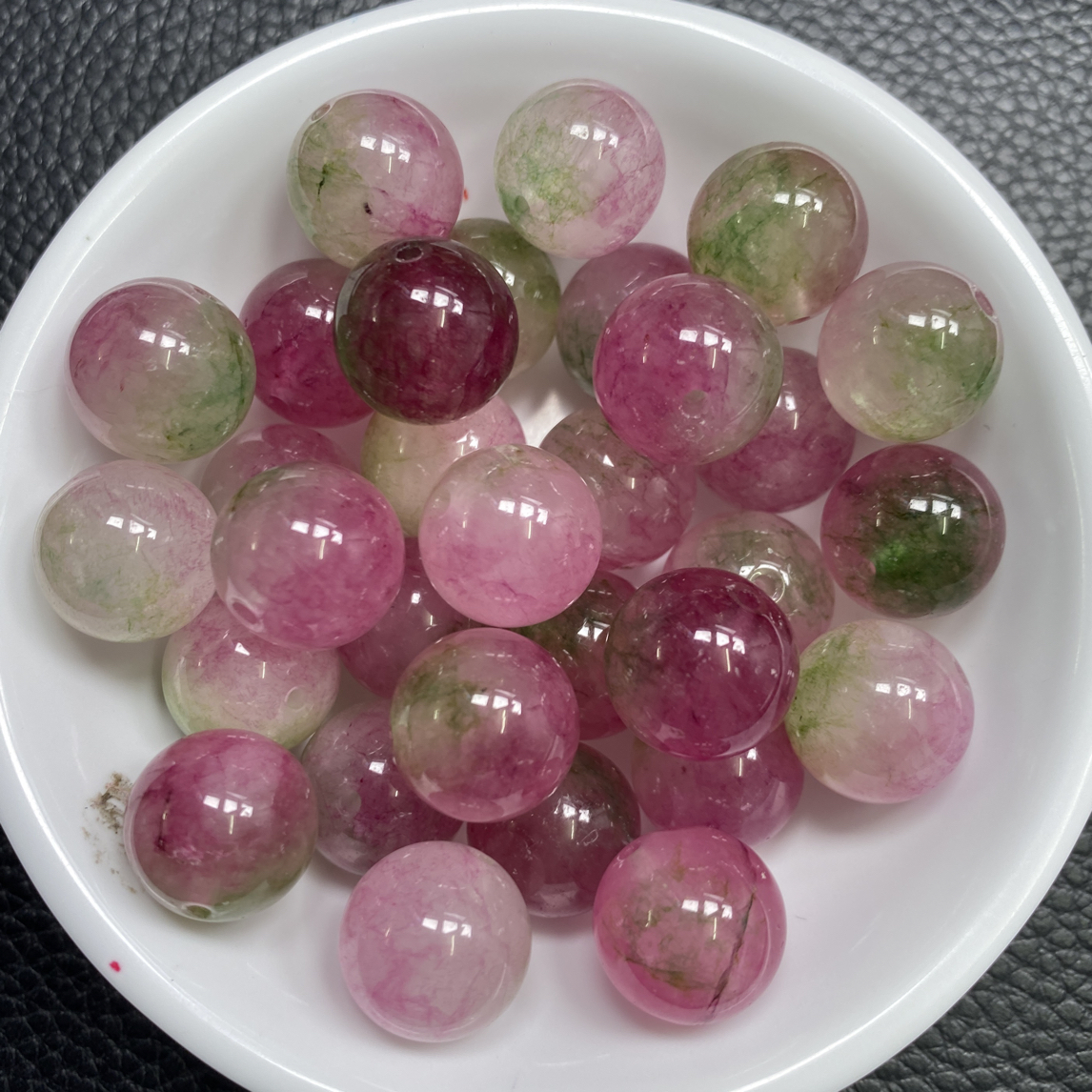 金禧缘珠宝～M937 西瓜碧玺14mm3个8元