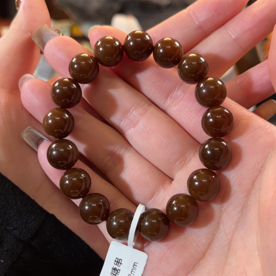 和田玉（糖玉）未镶嵌手串金山全糖12mm手串