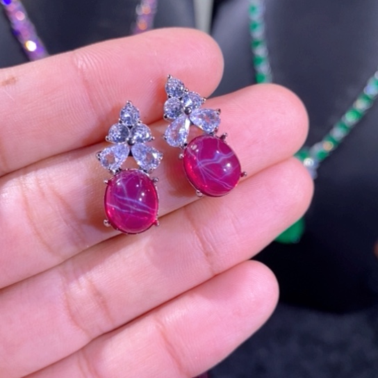 颈饰银S925镶嵌红宝石