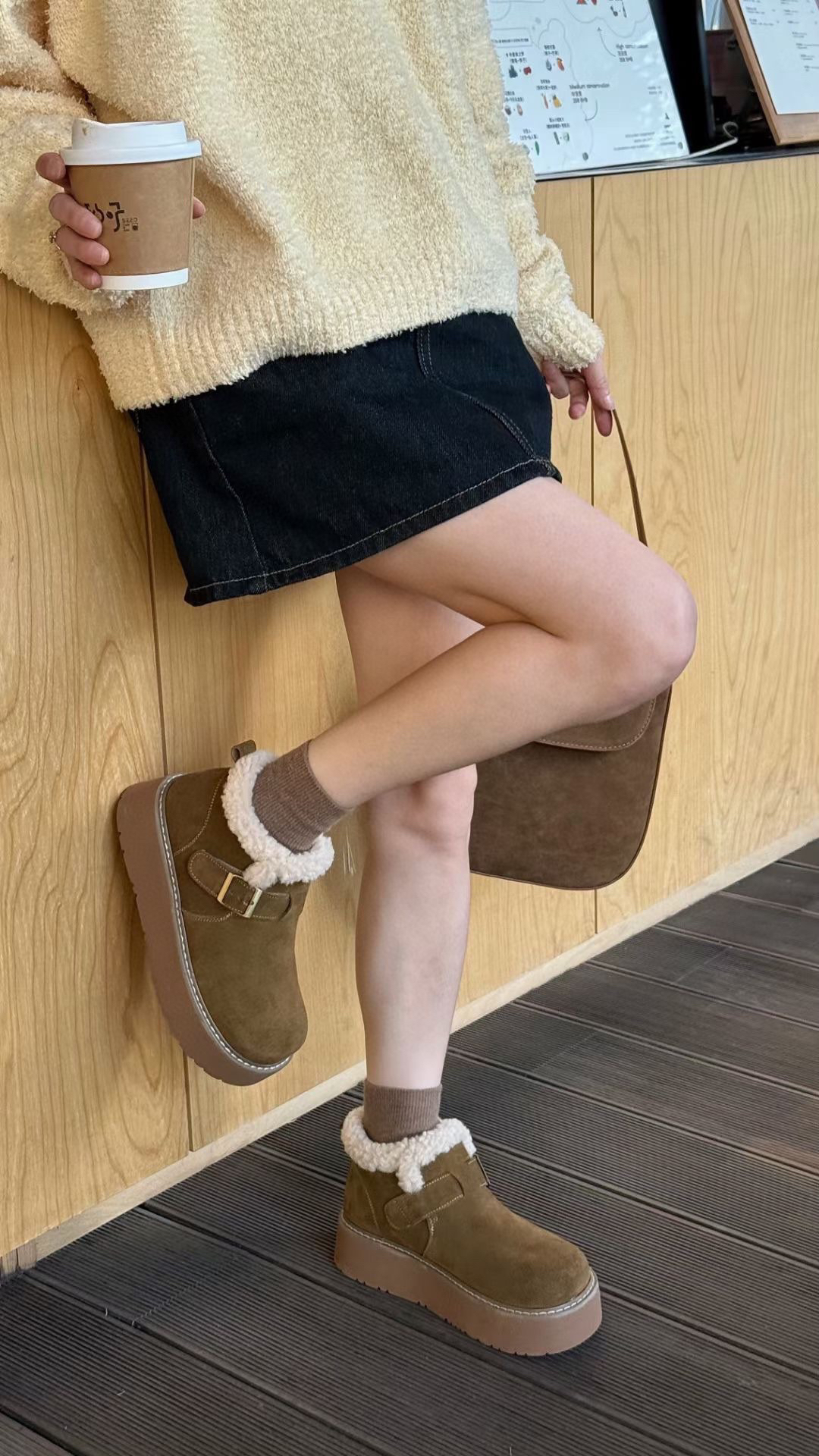 时尚雪地靴保暖雪地靴厚底棉鞋高帮时尚短靴女