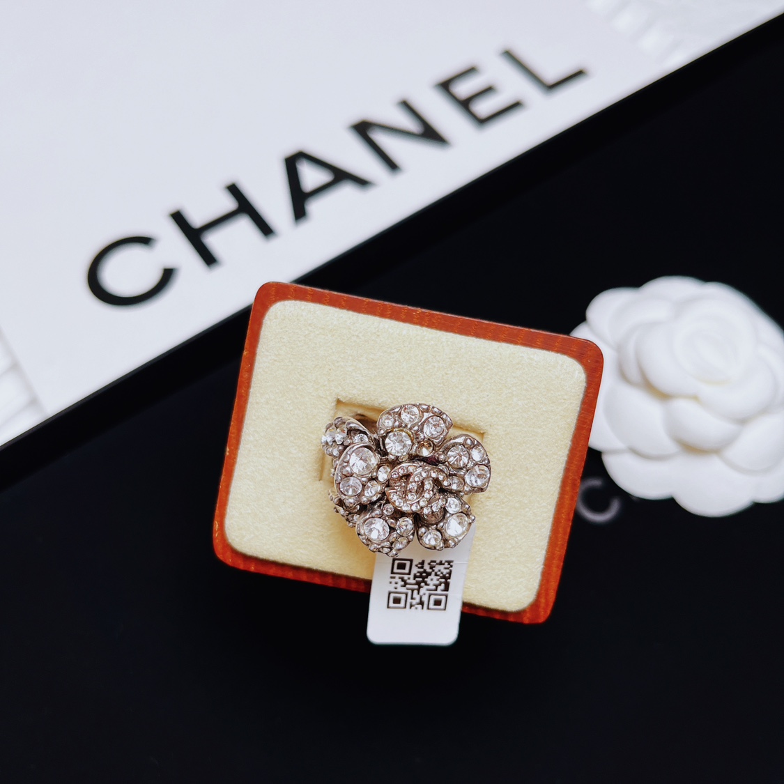 95新 Chanel/香奈儿 柚礼中古/香奈儿山茶花戒指LZ409739