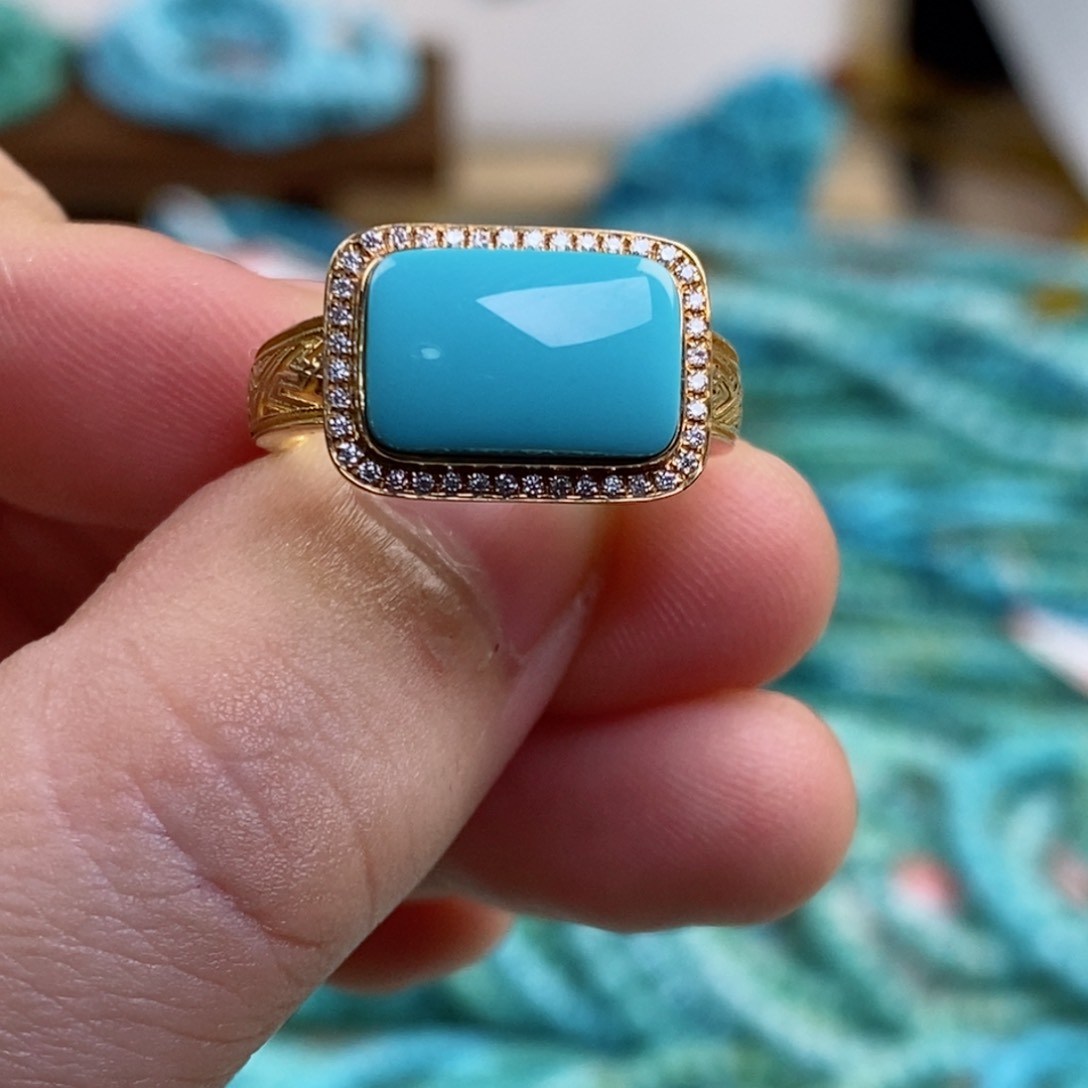 18K金镶嵌绿松石配饰