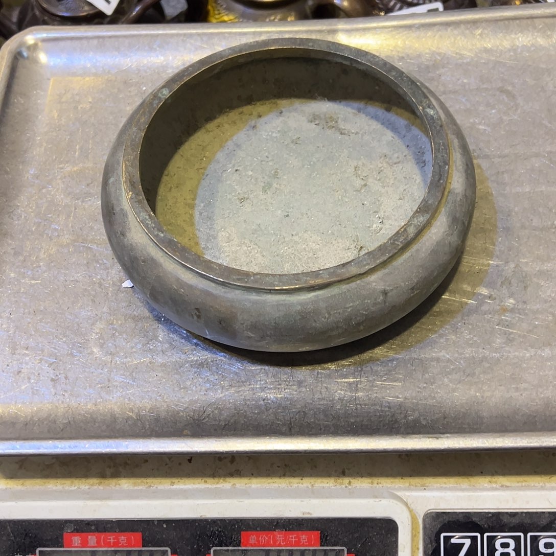 青***扬黄铜摆件，文房摆件