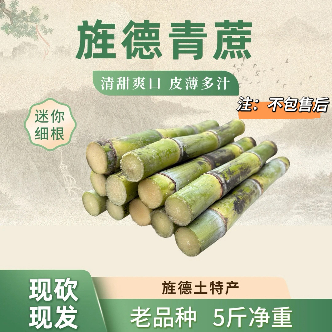 皖南青皮甘蔗脆皮多汁细枝迷你款5斤装