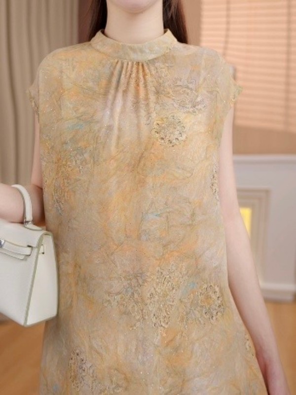 【送腰带】旧影金纹杭州原版正品2025夏季新款连衣裙14866