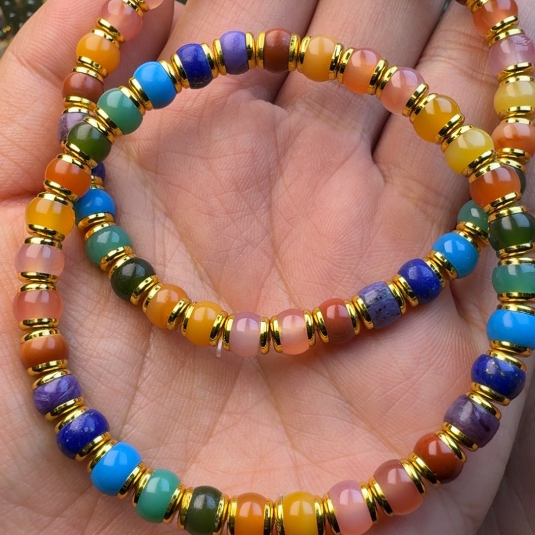 镀金彩虹金盾手串一条随机发