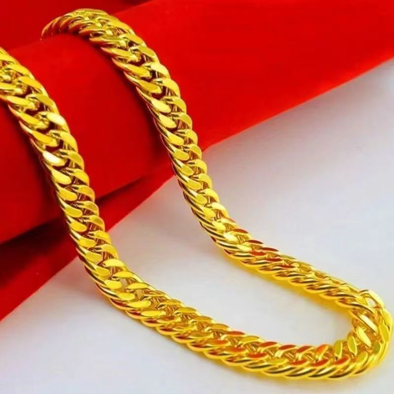 合金项链 合金项链  老板项链  时尚 金色 扁平 霸气 经典 亮光款