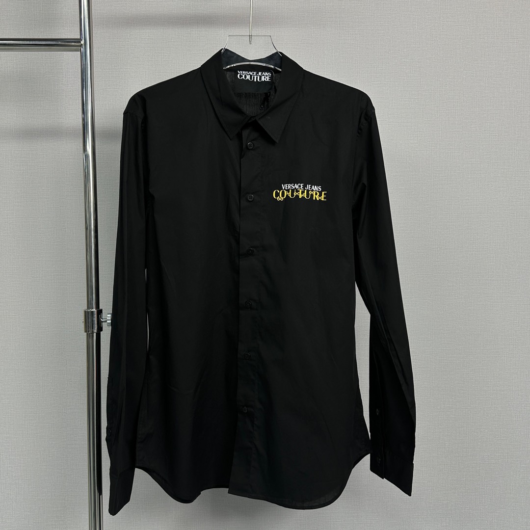 全新未使用 VERSACE/范思哲 Jeans范思哲男士黑色长袖衬衫 149389