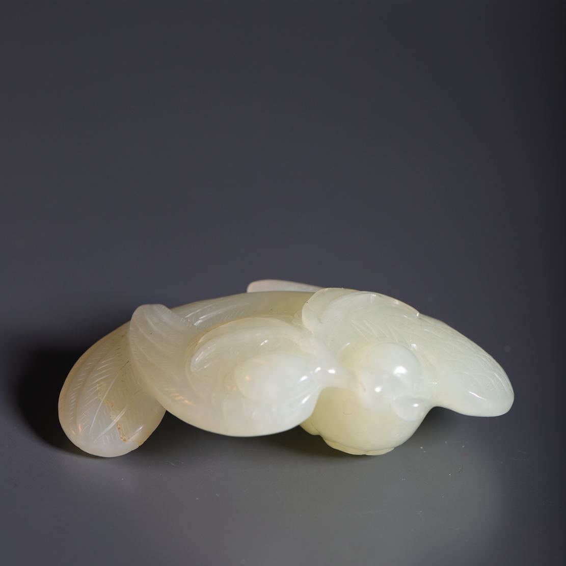 清和田玉喜鹊花件-LM