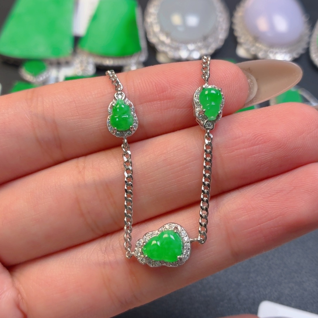 翡翠银S925镶嵌颈饰