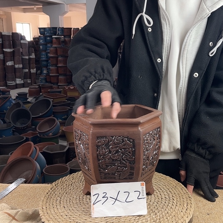 红陶紫砂花盆紫砂