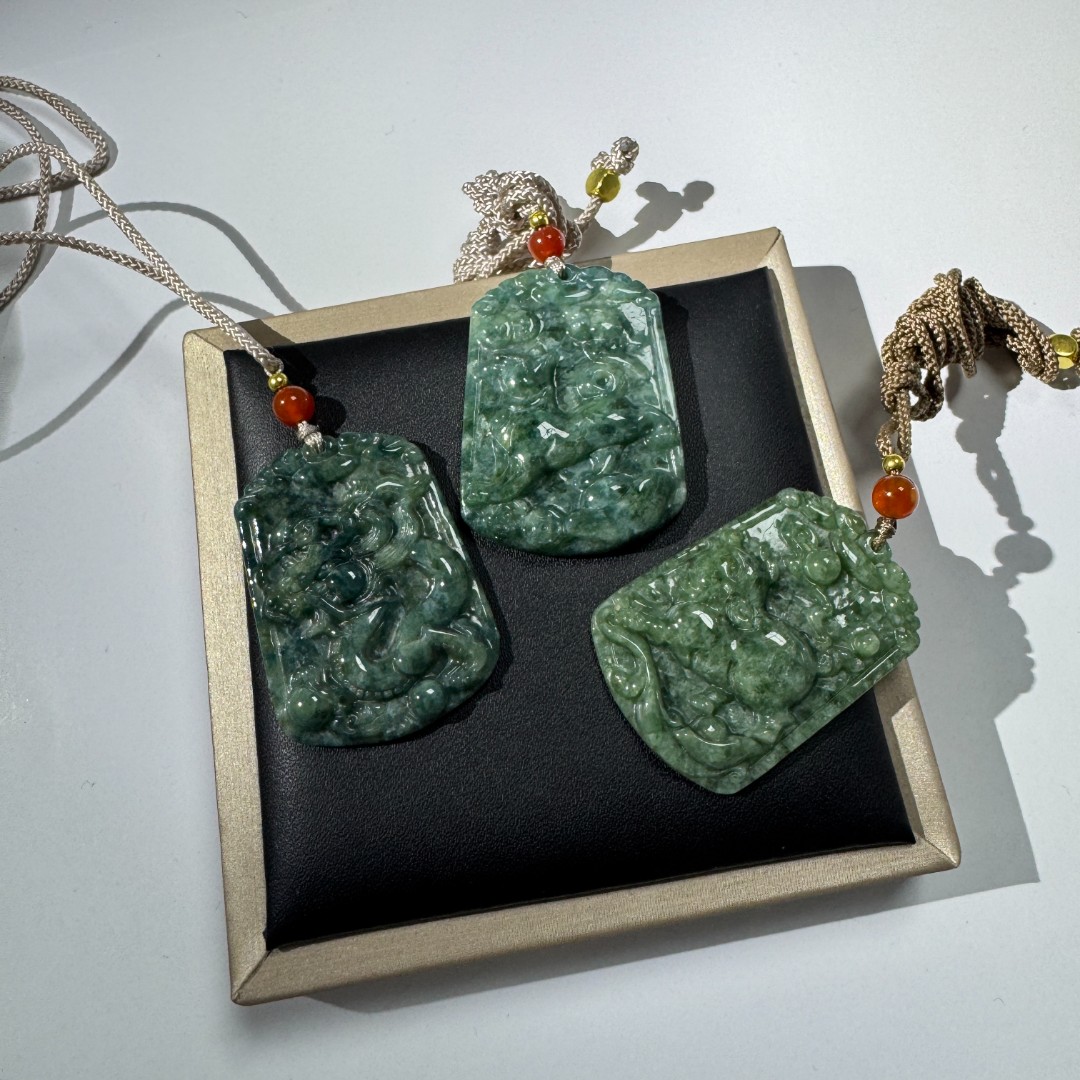 李书锦保真天然翡翠生肖牌吊坠 A0707 【拍一发一】多样性发货