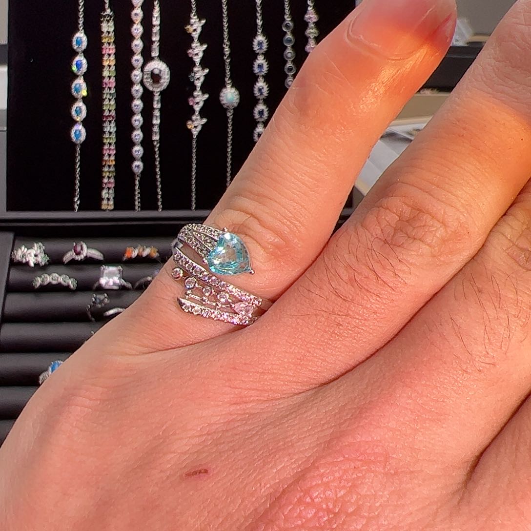 水晶戒指银S925镶嵌1121