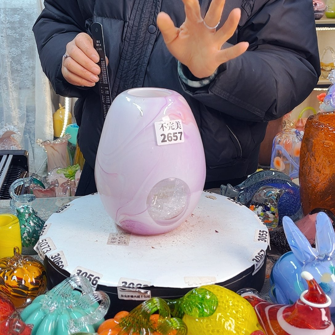 家悦琉璃花瓶摆件