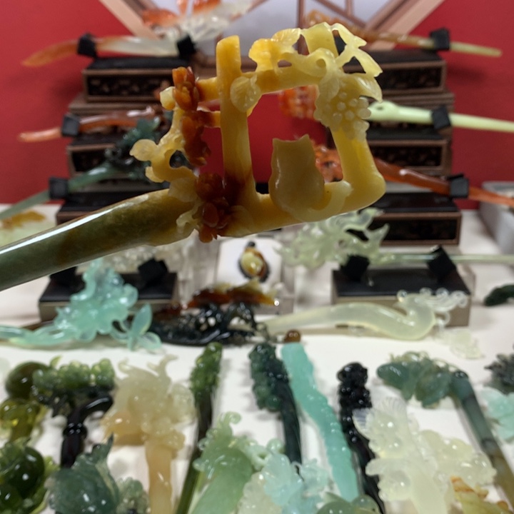 蛇纹石玉发簪未镶嵌