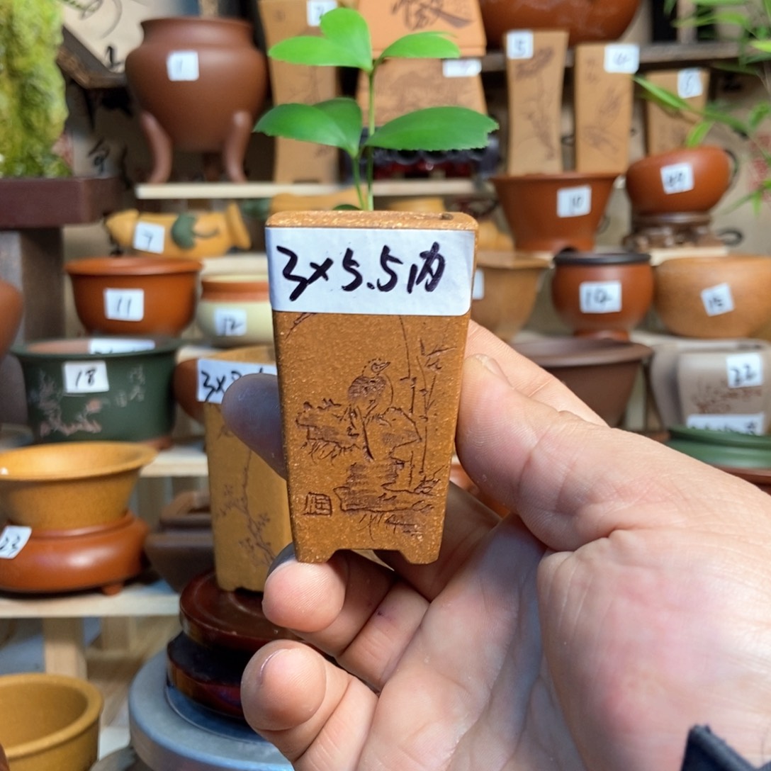 紫砂花盆苏兵，内口经尺寸