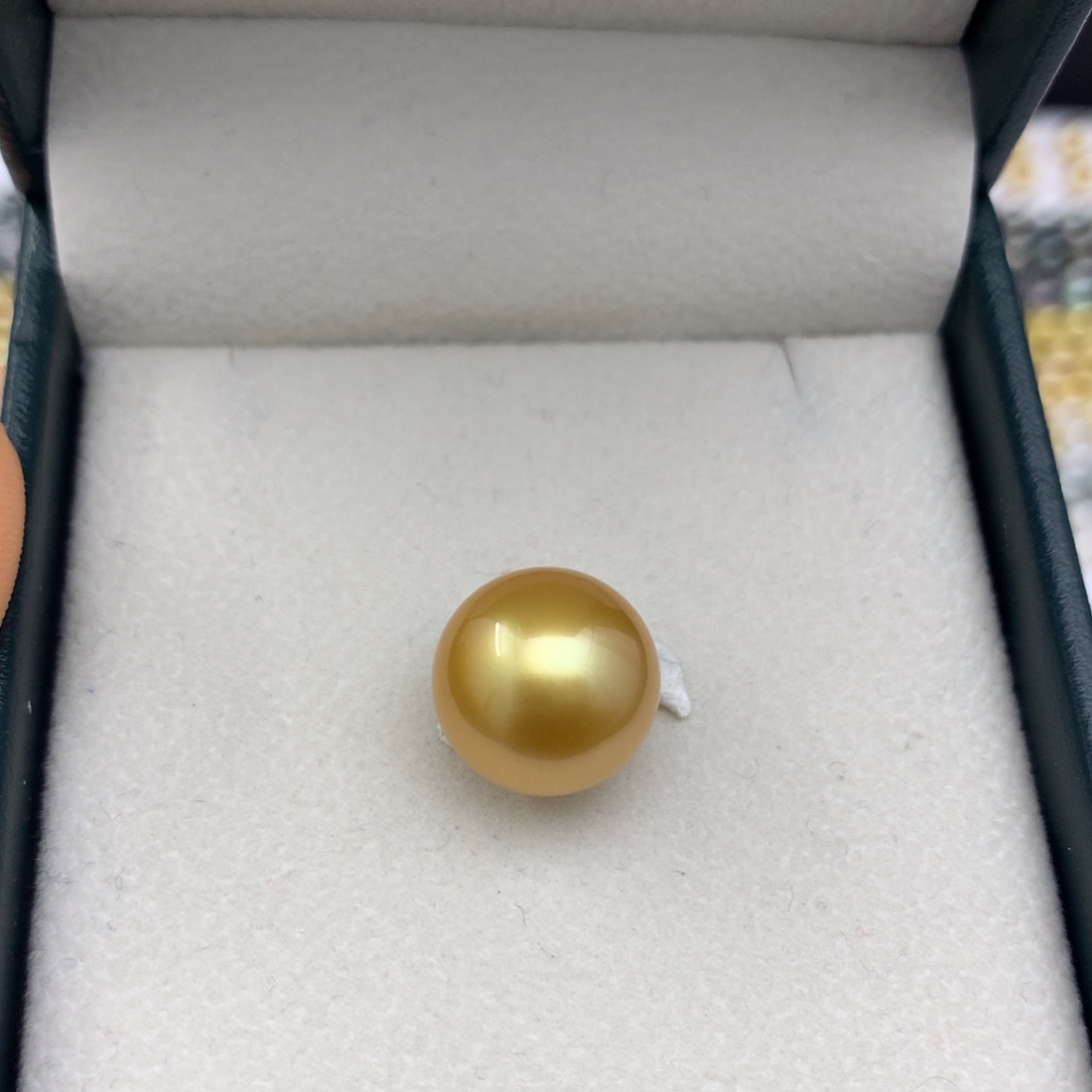 海水珍珠裸珠13.8mm浓金金珠