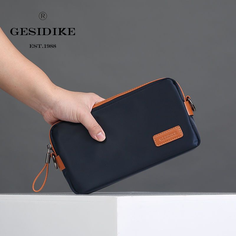 男士手包牛津帆布大容量休闲手抓包夹包时尚商务手拎男包手拿包男