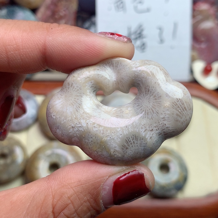 硅化珊瑚（珊瑚玉）颈饰未镶嵌