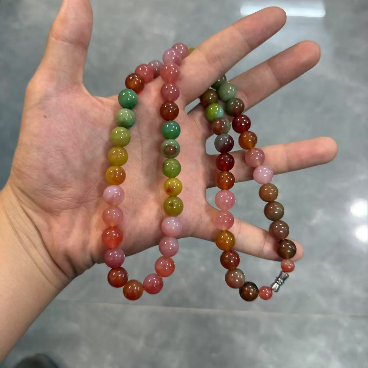 天然盐源玛瑙项链-10mm+多样性发一