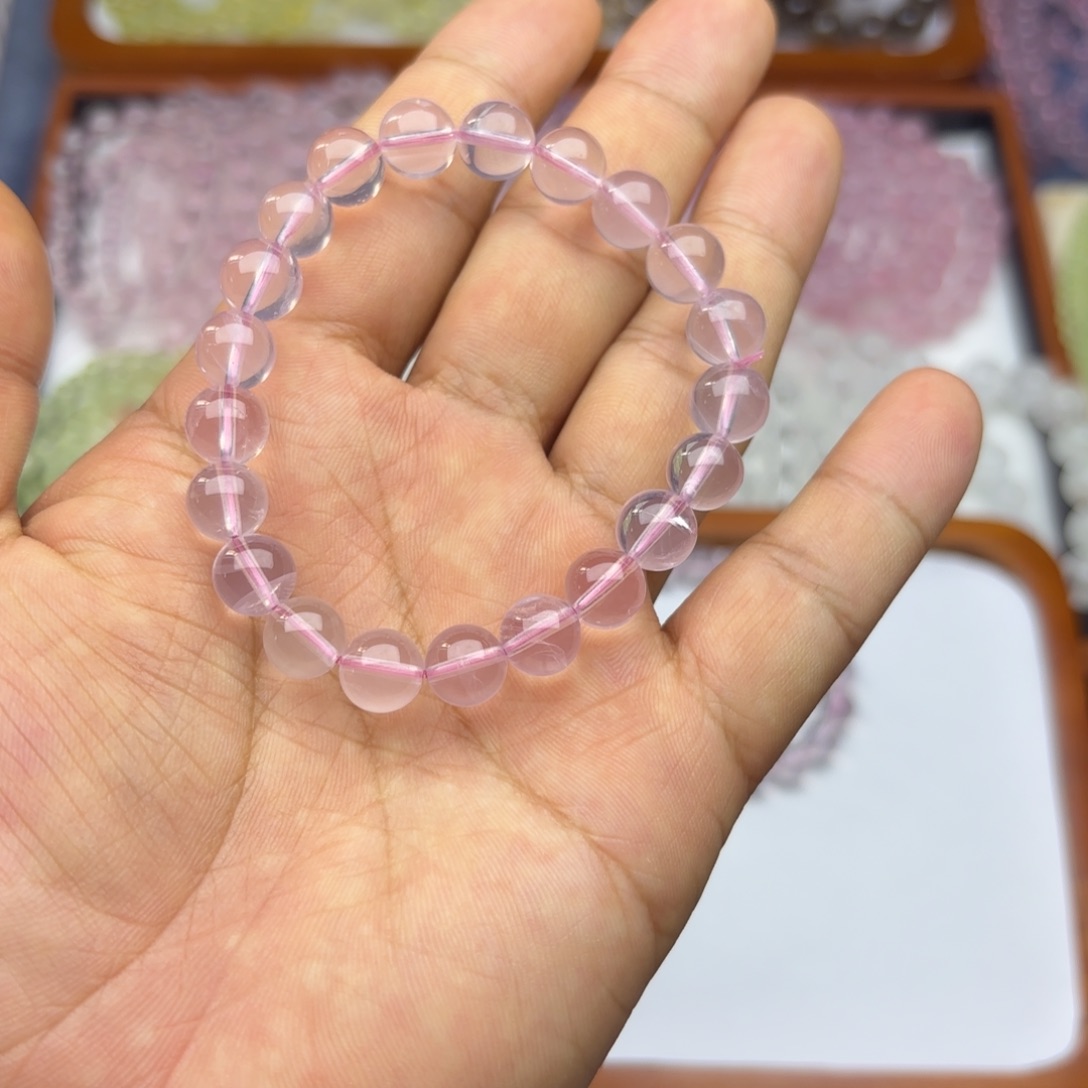 水晶手链未镶嵌蓝*儿8mm紫罗兰马粉拍10单一条