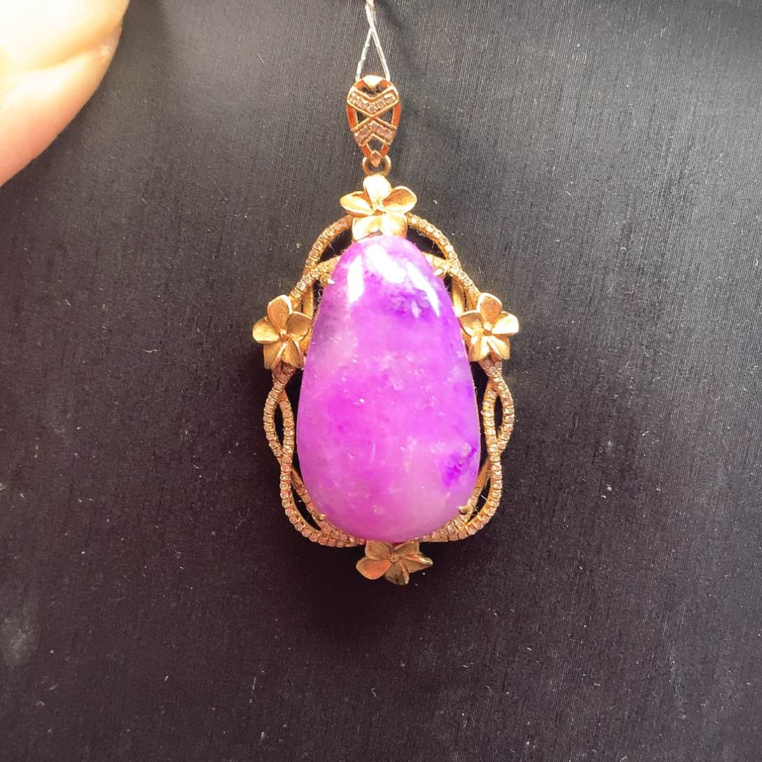 苏纪石（舒俱来）吊坠18K金镶嵌