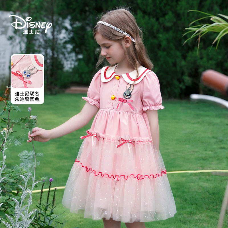 Disney/迪士尼2026年新款夏装女童卡通动漫连衣裙公主裙童装甜美