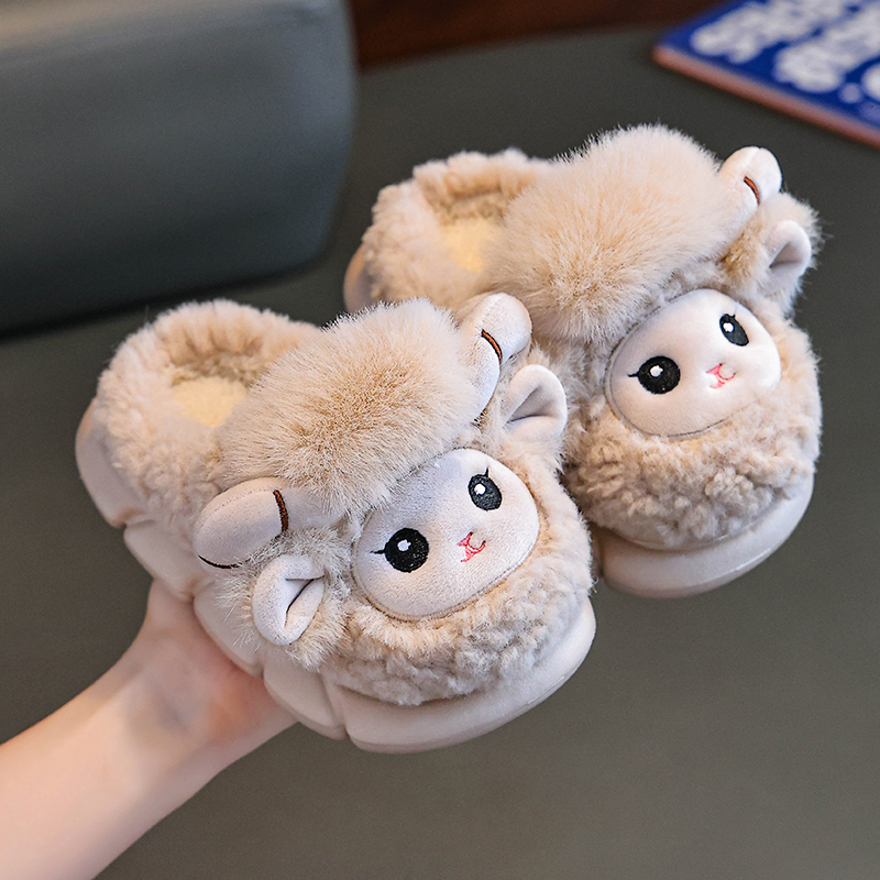 儿童棉拖鞋秋冬季男女童卡通EVA毛毛拖鞋中大童保暖小孩宝宝棉鞋