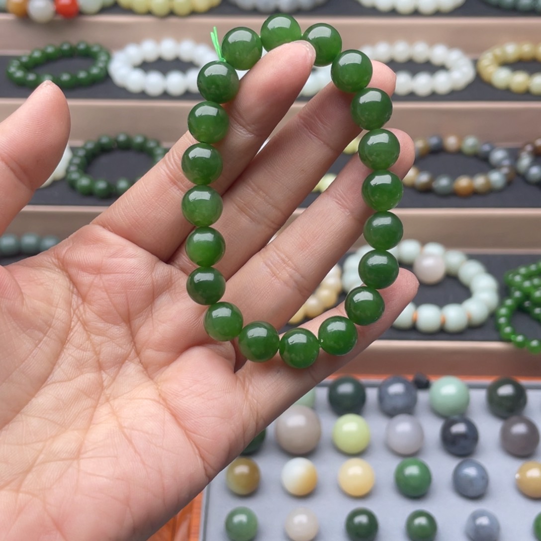 和田玉（碧玉）手链未镶嵌