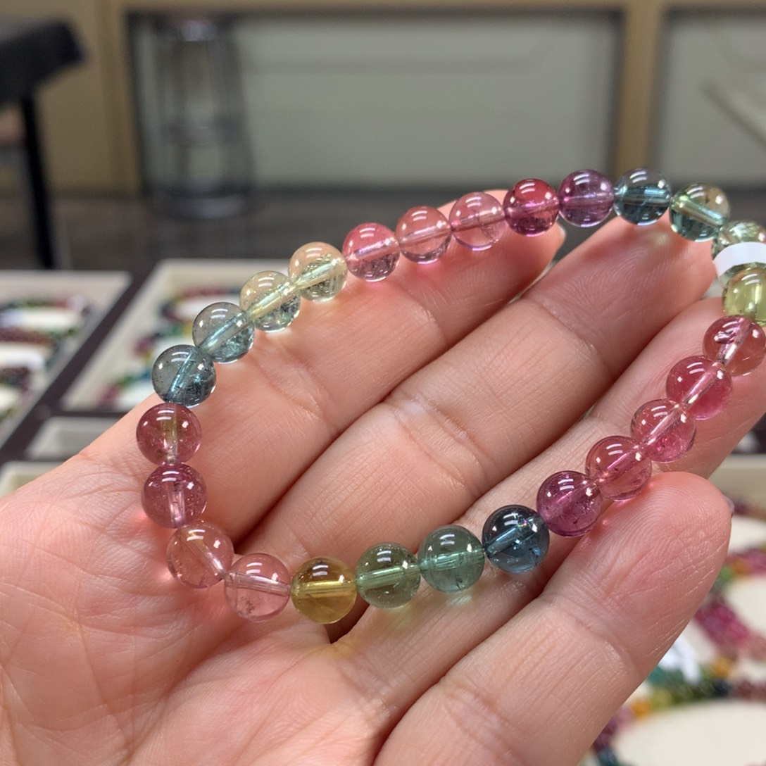 碧玺未镶嵌手链7.5左右